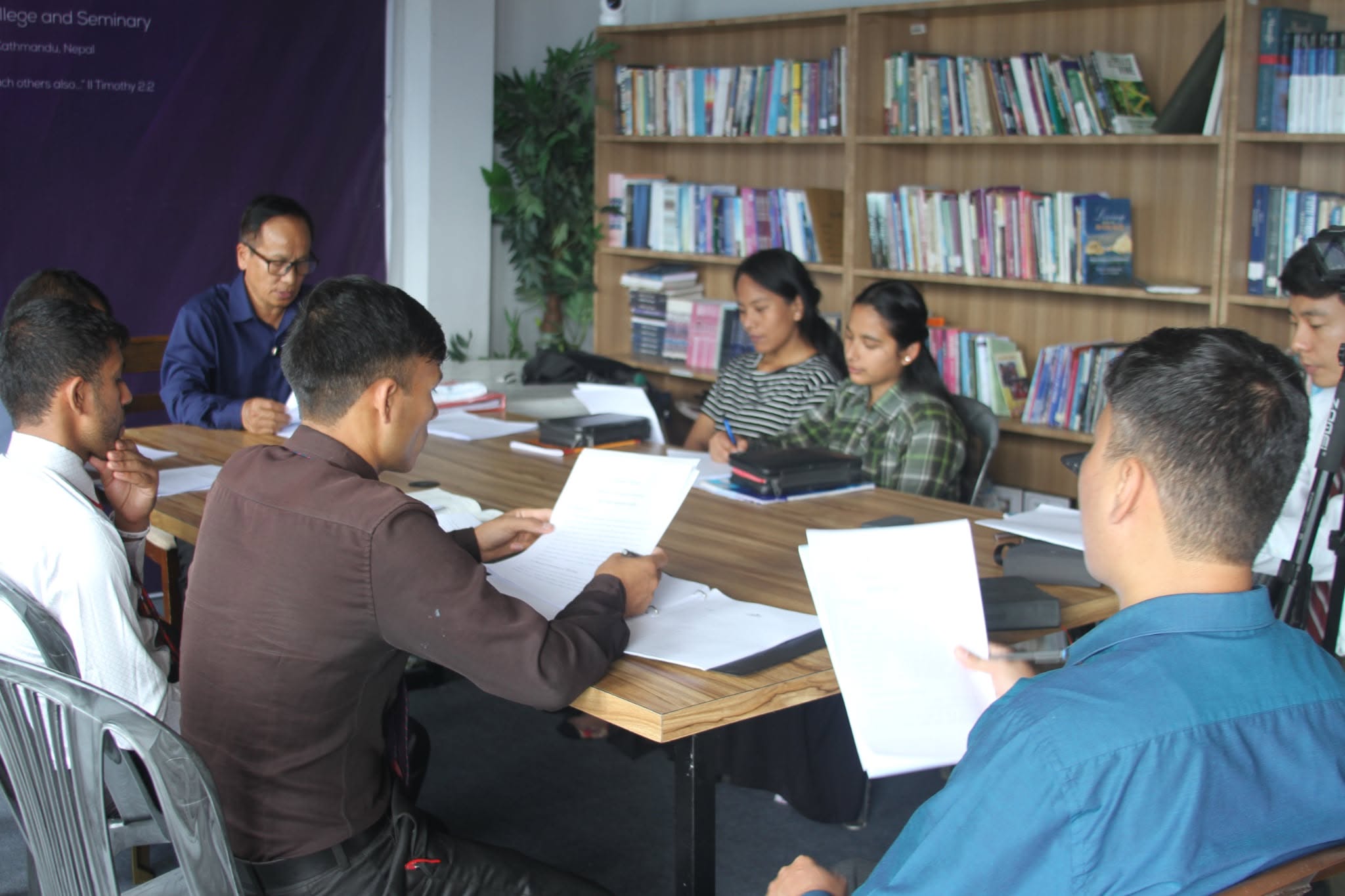 Bible study together at Crown Nepal